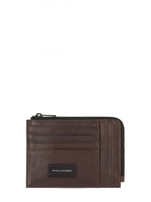 PIQUADRO HARPER  Tarjetero/monedero de piel MORO - Carteras Hombre