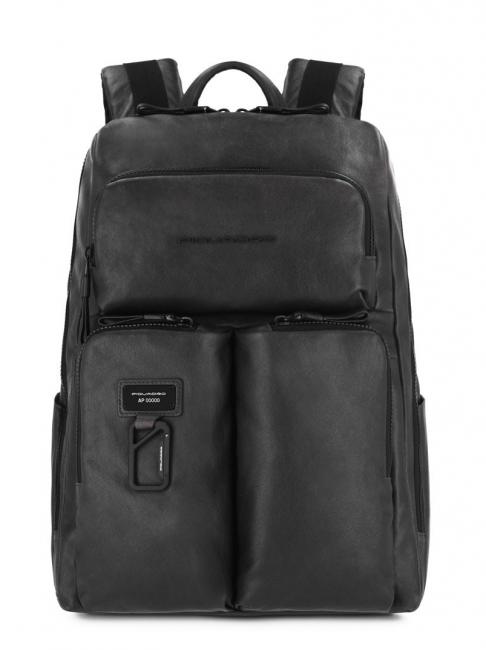 PIQUADRO HARPER Mochila para portátil de 15", en piel negro - Mochilas para portátil