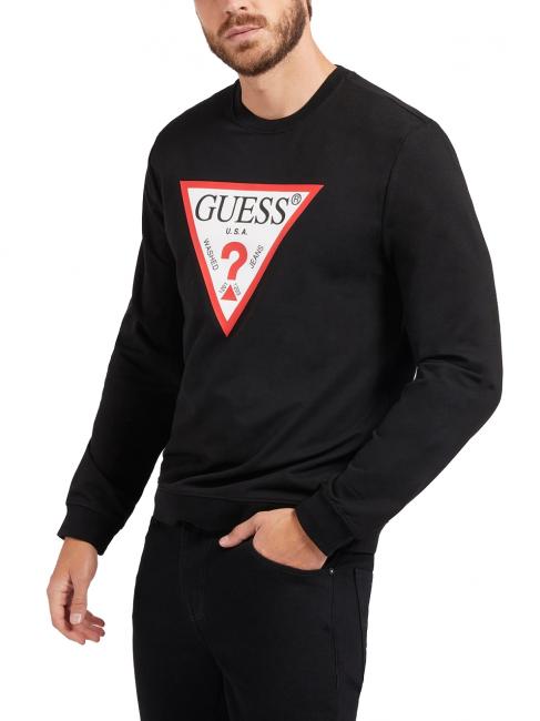 GUESS AUDLEY sudadera con logo triangular jetbla - Sudaderas