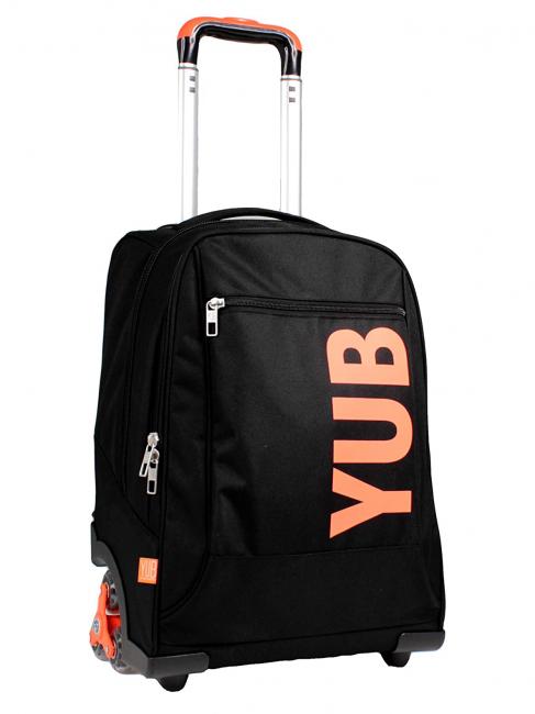 YUB YUB Mochila con carro, con tres ruedas. naranja flúor - Mochilas con ruedas