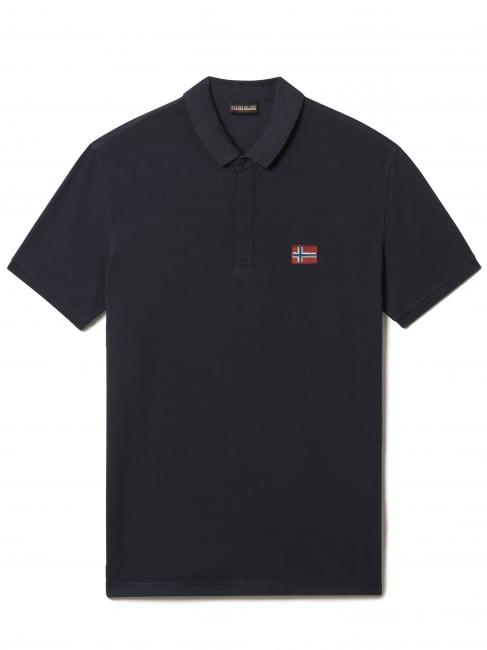 NAPAPIJRI EBEA 1 Polo de piqué ligero con bandera de algodón blu marine - camisa polo