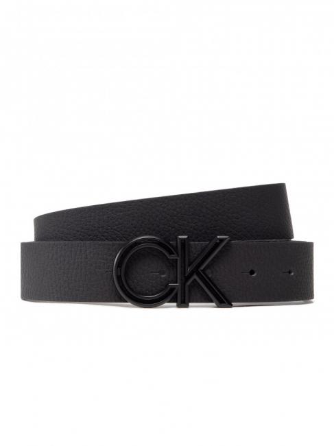 CALVIN KLEIN CK CUT OUT Cinturón de cuero, se puede acortar ckblack - Cinturones