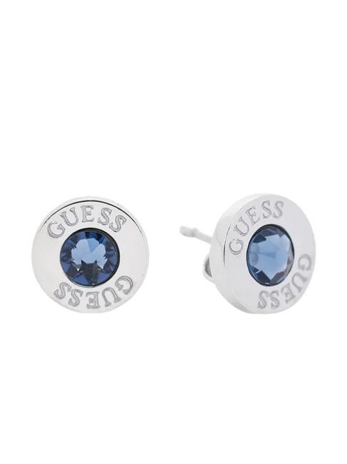 GUESS LIGHT SAPPHIRE AND LOGO STUDS Aretes SILVER - Pendientes