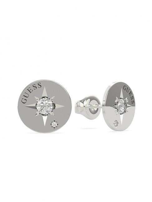 GUESS ENGR COMPASS AND CRYSTAL STUD Aretes SILVER - Pendientes