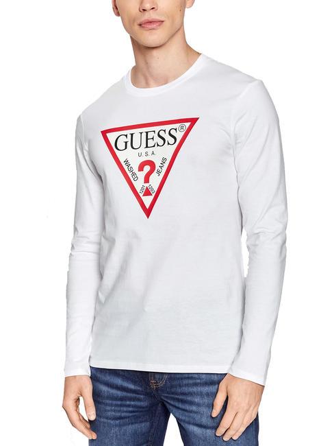 GUESS CN ORIGINAL LOGO Sudadera con cuello redondo purwhite - camiseta