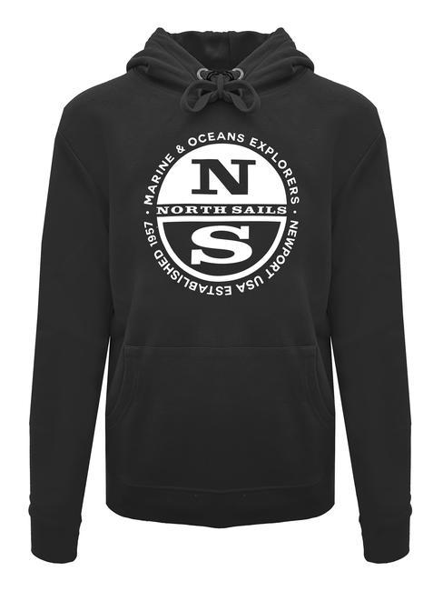 NORTH SAILS NEWPORT USA EST Sudadera con capucha y bolsillo negro - Sudaderas