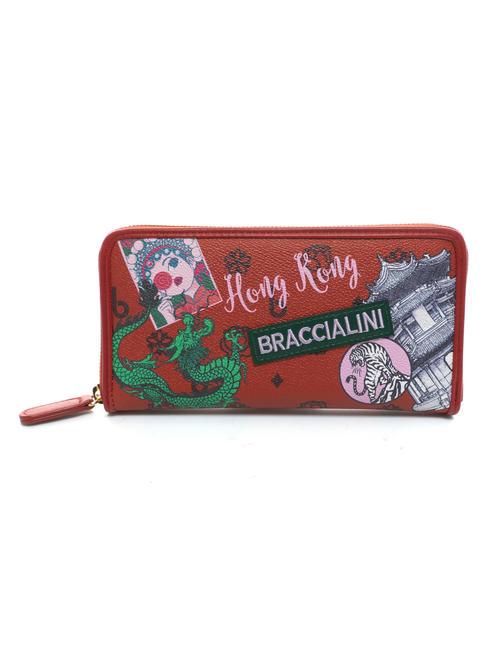 BRACCIALINI TUA Cartoline Hong Kong Cartera con cremallera alrededor negro - Carteras Mujer