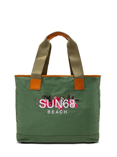 SUN68 LOGO BEACH Bolsa de playa en lona militar - Bolsos Mujer