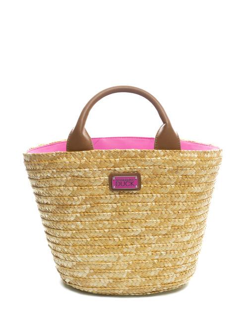 MANDARINA DUCK SEASHELL Bolsa de playa de paja burbuja rosa - Bolsos Mujer