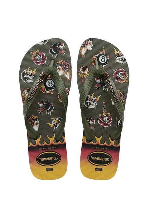 HAVAIANAS TOP TRIBO Chanclas TOP negro/musgo - Zapatos Hombre