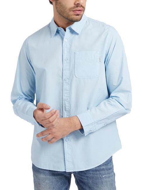 GUESS SUNSET sunset camicia manica lunga Camisa de algodón elástico vía aérea azul - Camisas de hombre