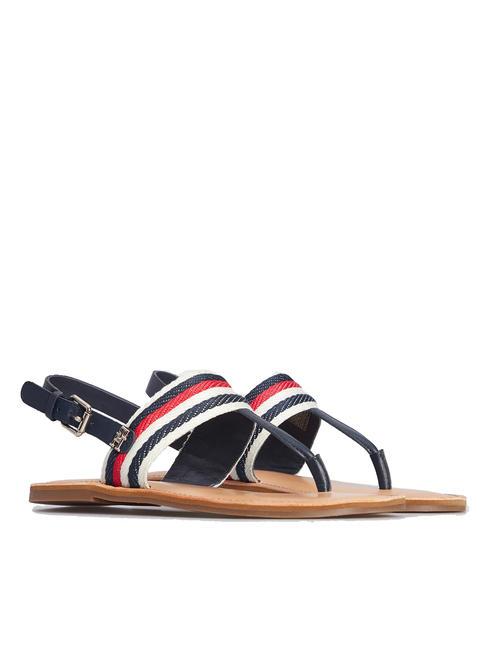 TOMMY HILFIGER CORPORATE Sandalia plana destalonada espacio azul - Zapatos Mujer