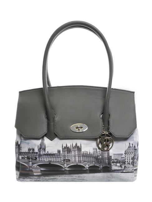 YNOT FASHION bolso de mano pequeño gris londres - Bolsos Mujer