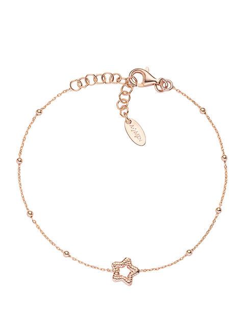 AMEN COCCOLE Pulsera fina estrella oro rosa Rosa - Pulseras