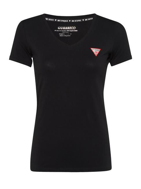 GUESS MINI TRIANGLE camiseta con cuello en V jetbla - camiseta