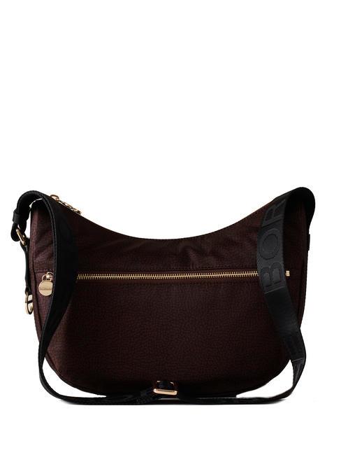 BORBONESE BORBONESO Bolso LUNA Hobo, Pequeño marrón oscuro/negro - Bolsos Mujer