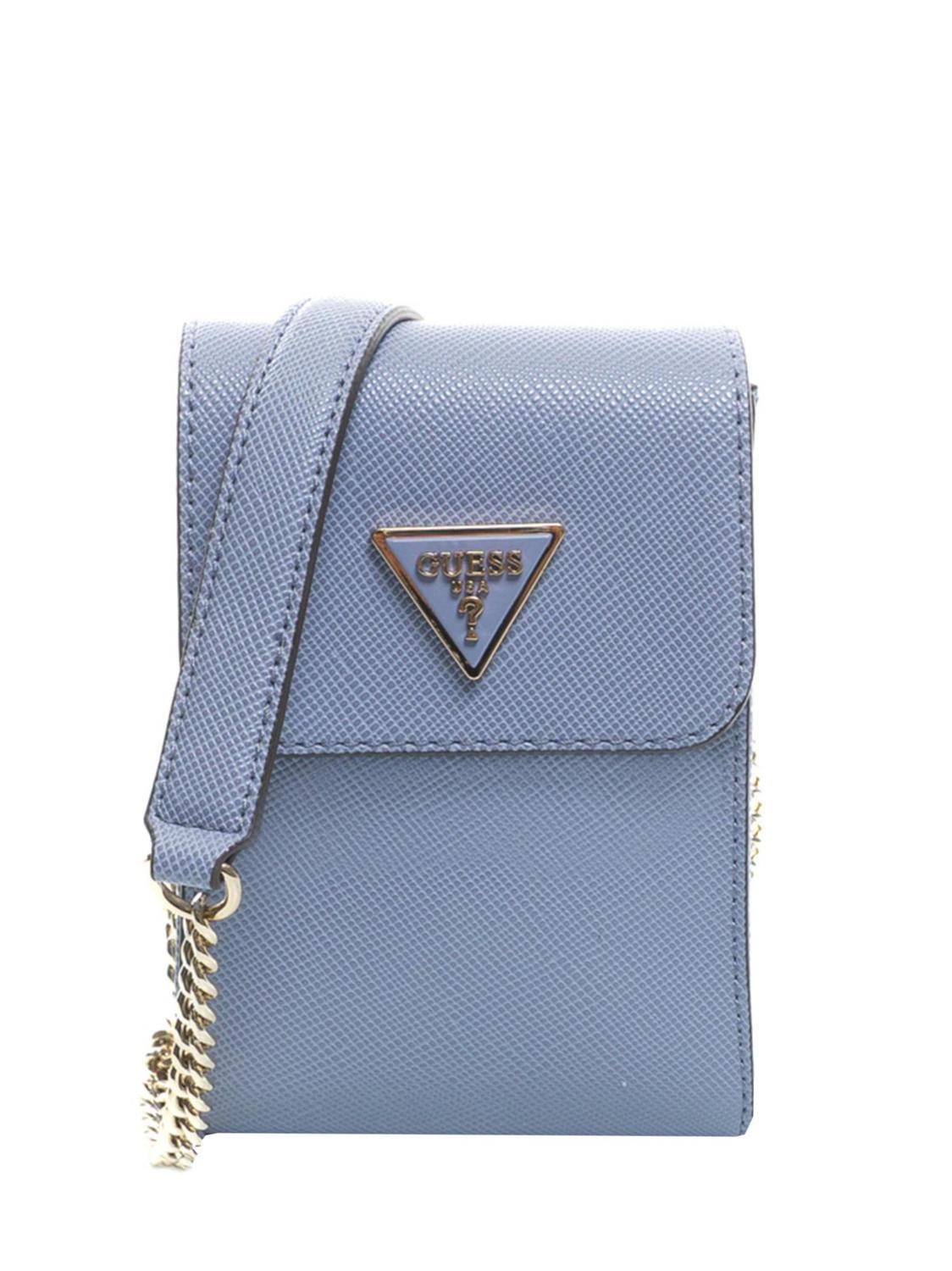 Bolso Guess Noelle blanco con cremallera para mujer