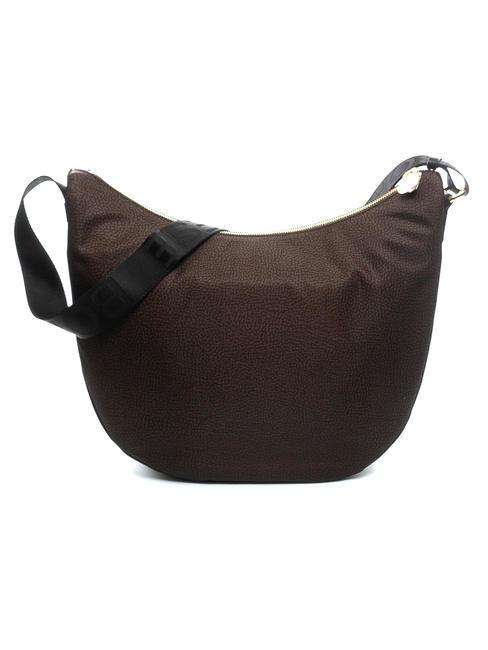 BORBONESE BORBONESO Bolso LUNA Hobo, mediano marrón oscuro/negro - Bolsos Mujer