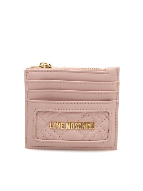 LOVE MOSCHINO QUILTED Tarjetero plano con cremallera polvos - Carteras Mujer