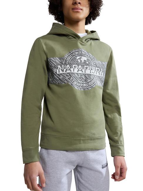 NAPAPIJRI KIDS B-PINZON Sudadera de algodón con capucha liquen verde - Sudadera Bebé