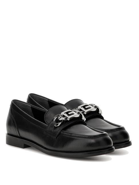 GUESS VICTER Zapato mocasín de piel NEGRO - Zapatos Mujer