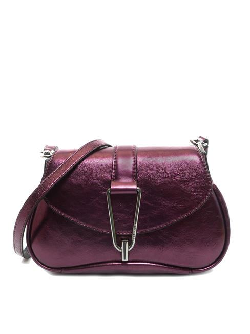 COCCINELLE HIMMA Bolso clutch en piel laminada rosa pulpa - Bolsos Mujer