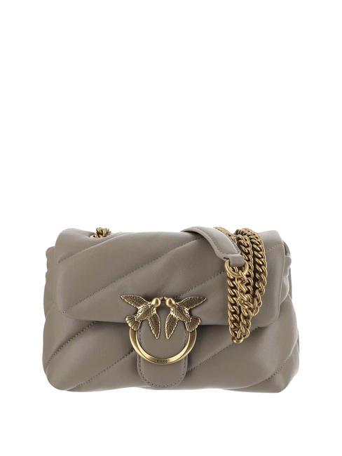 PINKO MINI LOVE BAG Bolsa de napa nogal-oro antiguo - Bolsos Mujer