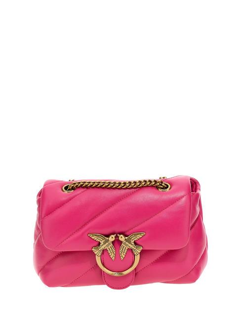 PINKO MINI LOVE BAG Bolsa de napa ch-remolacha dorada antigua - Bolsos Mujer