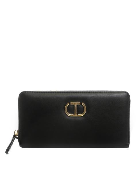 TWINSET NEW OVAL T Cartera grande de piel negro - Carteras Mujer