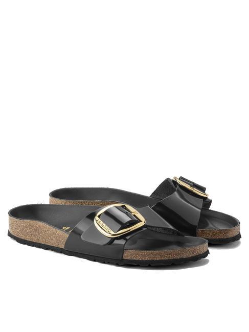 BIRKENSTOCK MADRID BIG BUCKLE Sandalia en charol brillo negro - Zapatos Mujer