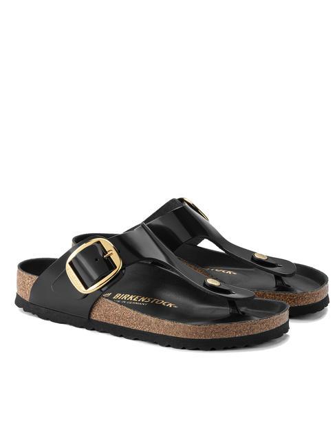 BIRKENSTOCK GIZEH BIG BUCKLE Chanclas en charol brillo negro - Zapatos Mujer