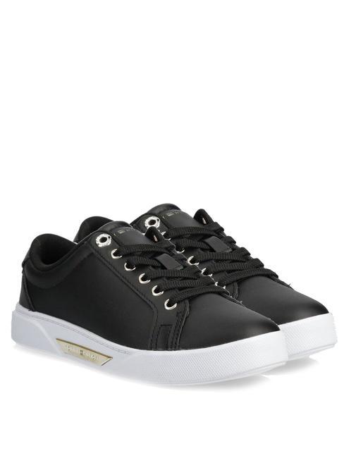 TOMMY HILFIGER GOLDEN COURT Zapatillas de cuero oro negro - Zapatos Mujer