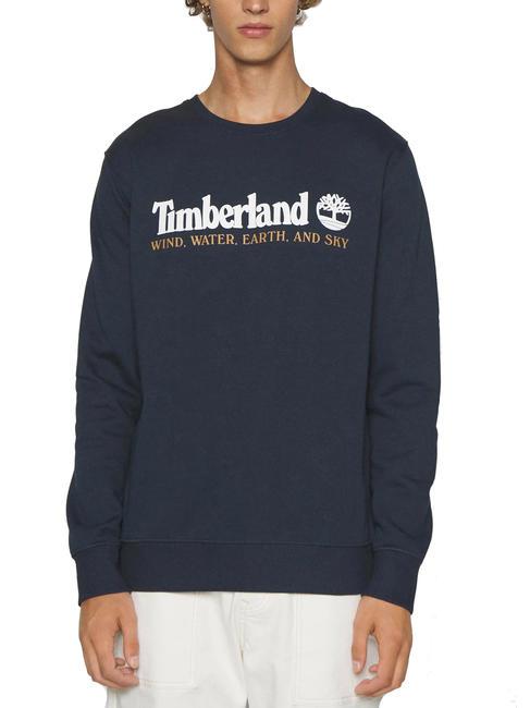 TIMBERLAND WWES Sudadera de cuello redondo con texto zafiro oscuro blanco - Sudaderas