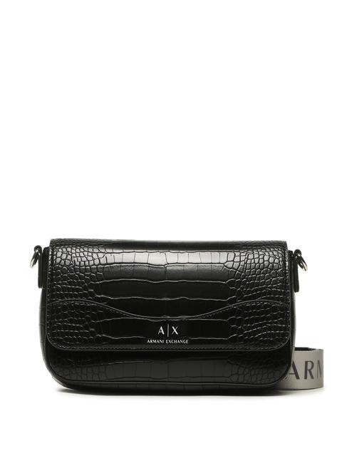 ARMANI EXCHANGE CROCO PRINT bolsa de hombro negro - Bolsos Mujer