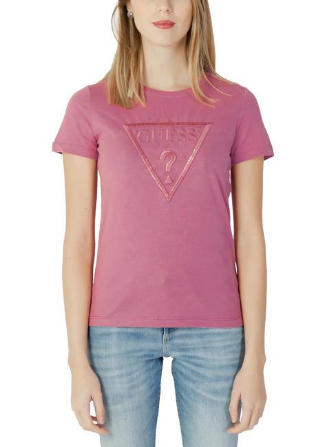 GUESS ANGELINA Camiseta de algodón rubor de la vendimia - camiseta