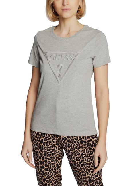 GUESS ANGELINA Camiseta de algodón gris claro melange m - camiseta