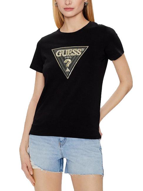 GUESS MULTICOLOR Camiseta de algodón jetbla - camiseta