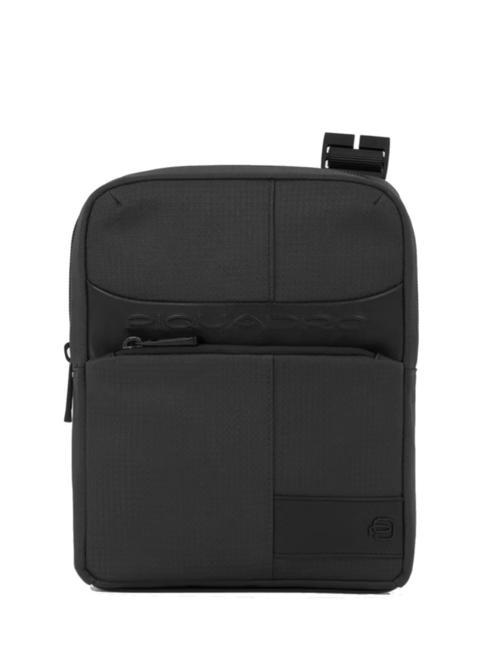 PIQUADRO WOLLEM Bolso iPad mini de tela y piel negro - Bandoleras Hombre