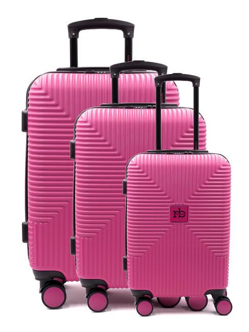 ROCCOBAROCCO ADVENTURE Juego de 3 cabinas con ruedas, medianas y grandes. fucsia - Set Trolley