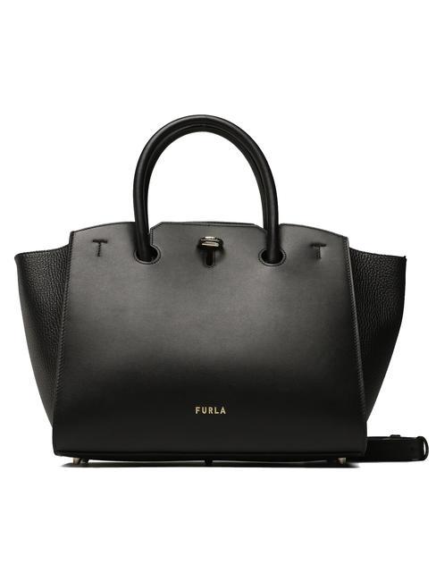 FURLA GENESI Bolso tote M de piel negro - Bolsos Mujer