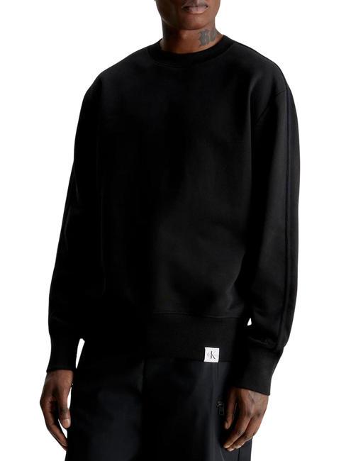 CALVIN KLEIN CKJ WOVEN TAB Sudadera de algodón con cuello redondo Ck negro - Sudaderas