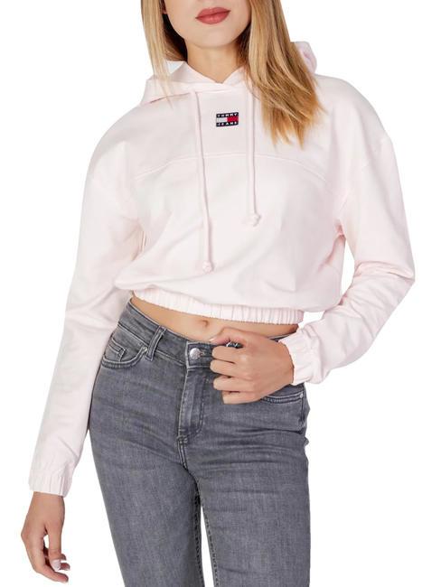 TOMMY HILFIGER TJ ELASTICATED FIT Sudadera corta con capucha rosa tenue - Sudaderas de mujer