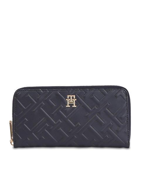 TOMMY HILFIGER ICON TOMMY Cartera grande con cremallera alrededor espacio azul - Carteras Mujer