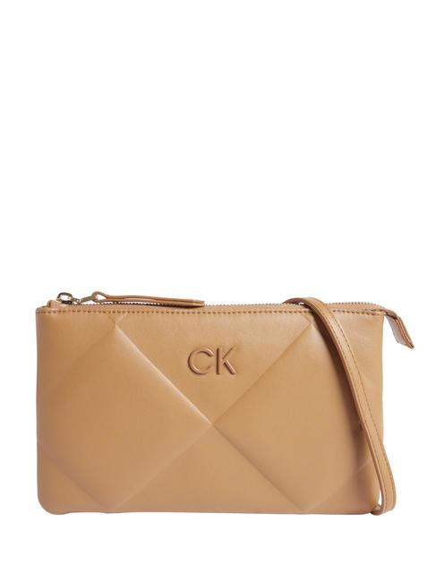 CALVIN KLEIN RE-LOCK QUILT bolsa de hombro azúcar morena - Bolsos Mujer