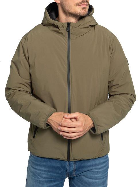 INVICTA DOUBLEFACE Plumífero corto reversible militar/negro - Chaquetas de plumas para hombre