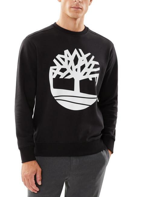 TIMBERLAND TREE LOGO Sudadera con cuello redondo blanco negro - Sudaderas