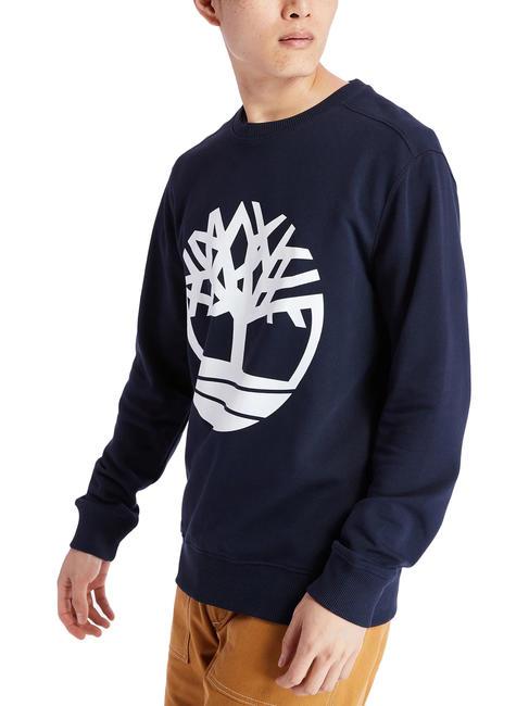 TIMBERLAND TREE LOGO Sudadera con cuello redondo zafiro oscuro blanco - Sudaderas