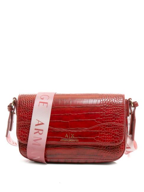 ARMANI EXCHANGE CROCO PRINT bolsa de hombro refracción de rubí - Bolsos Mujer