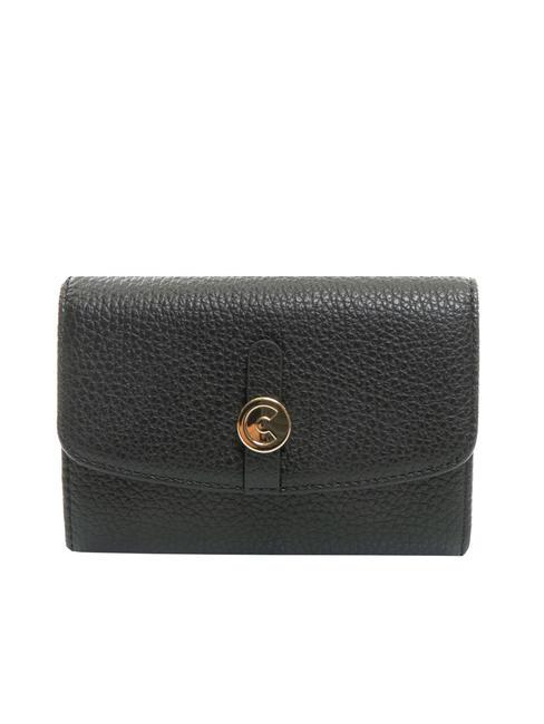 COCCINELLE DORA Cartera pequeña de piel texturizada negro - Carteras Mujer