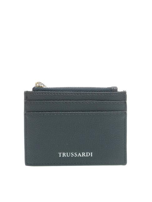 TRUSSARDI NEW IRIS Tarjetero con cremallera azul - Carteras Mujer